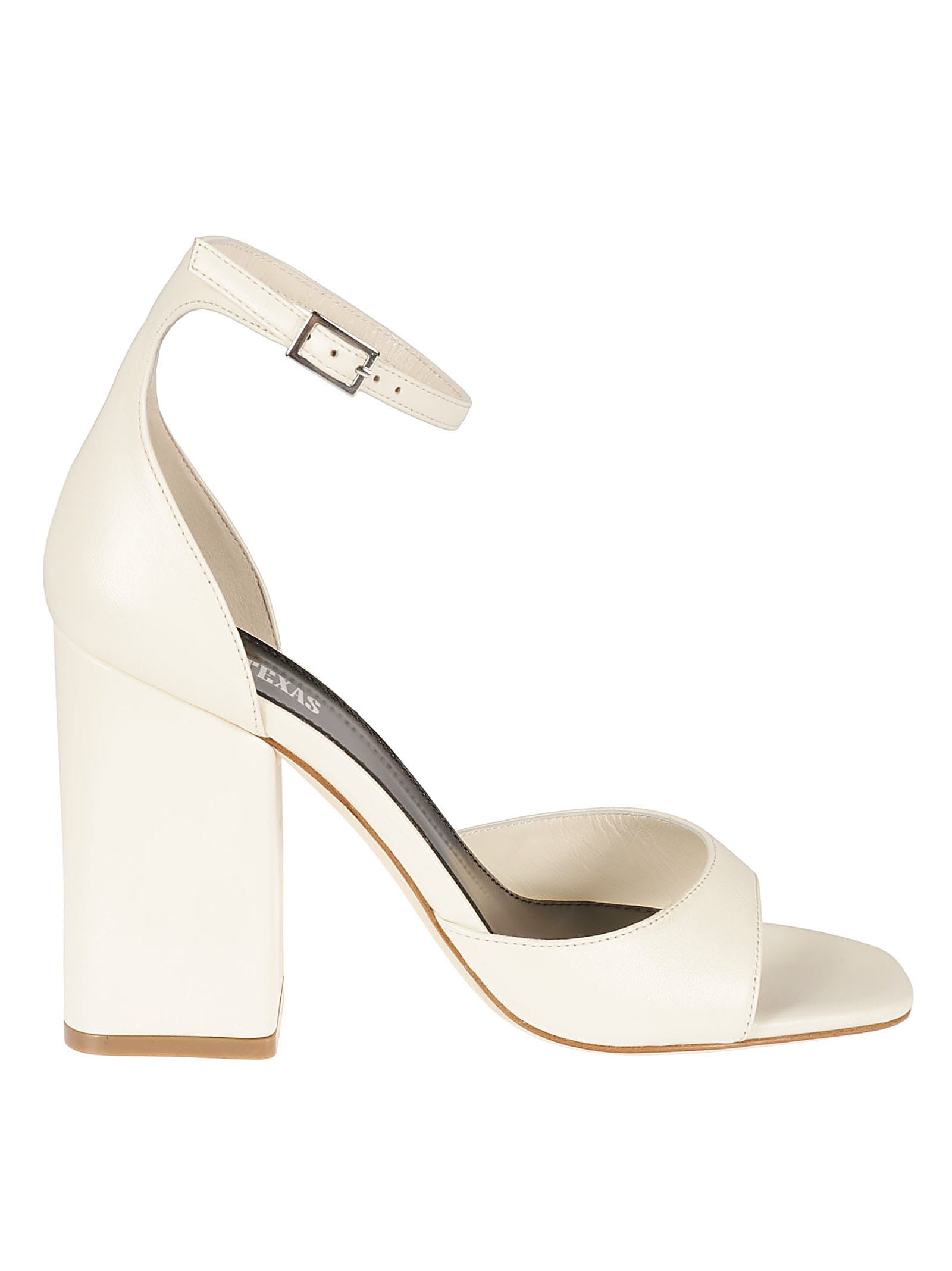 Paris Texas 100mm Fiona Leather High Heel Sandals In Vanilla