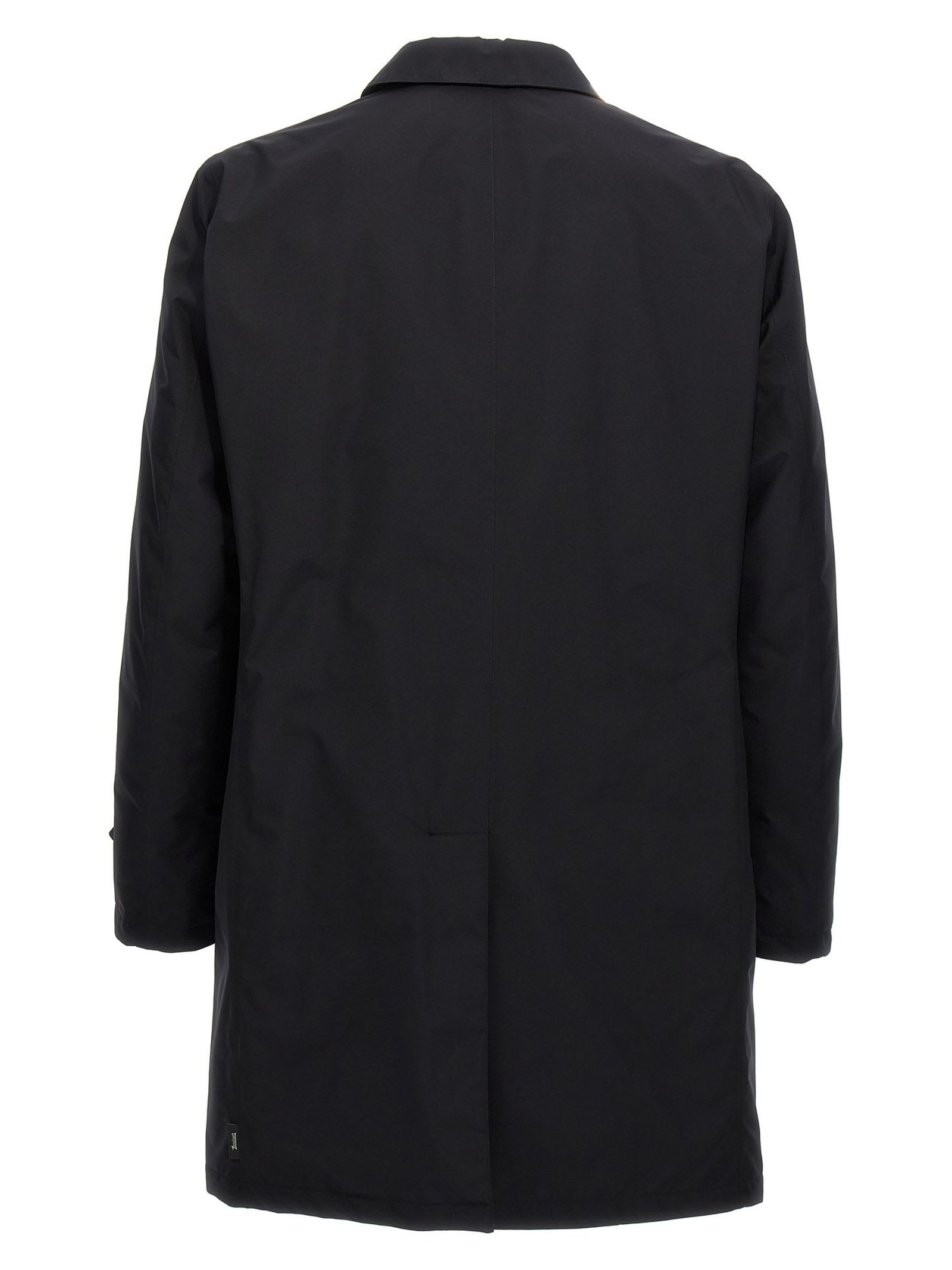 Shop Herno Black Laminar Coat