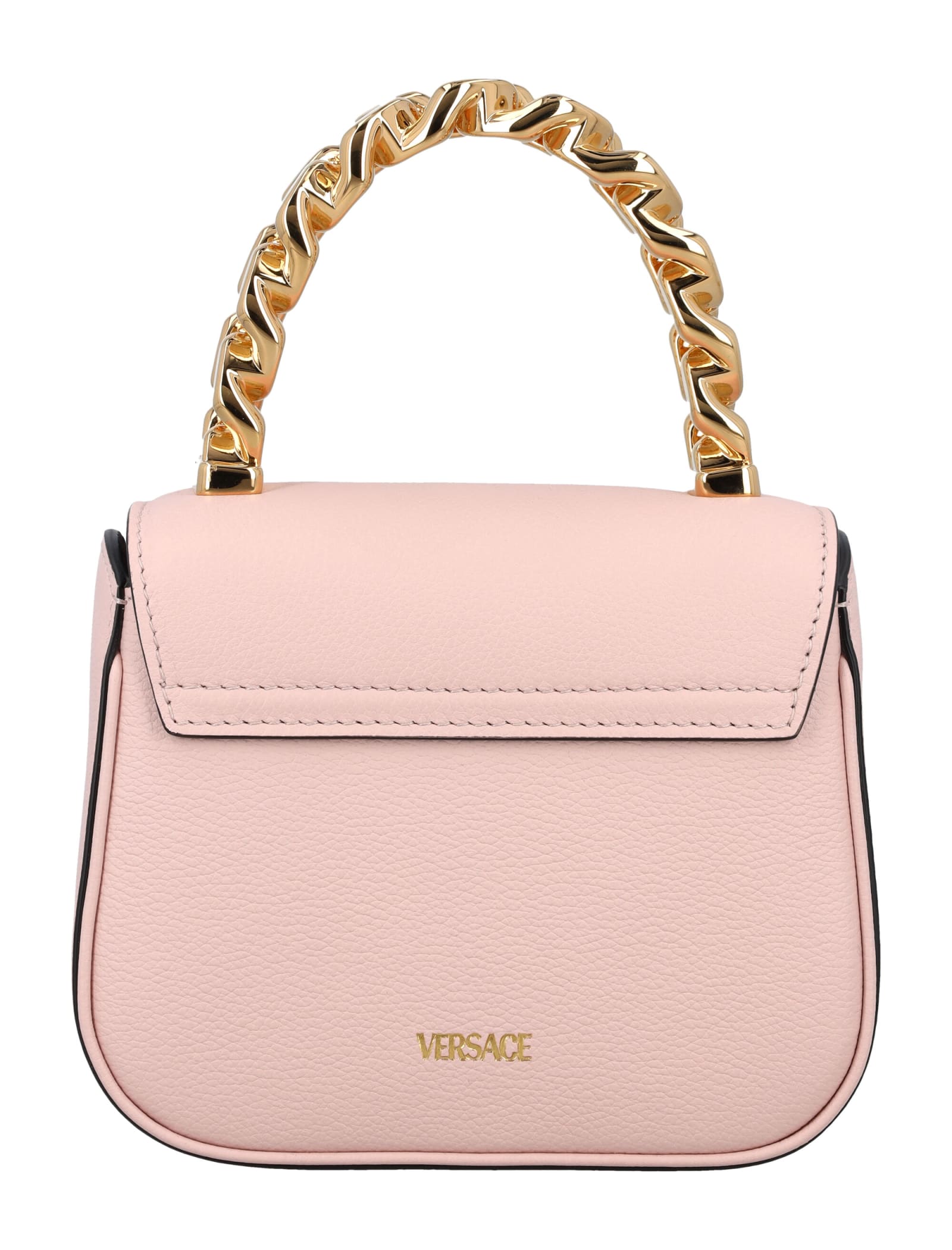 Shop Versace La Medusa Mini Top Handle Bag In Dusty Rose