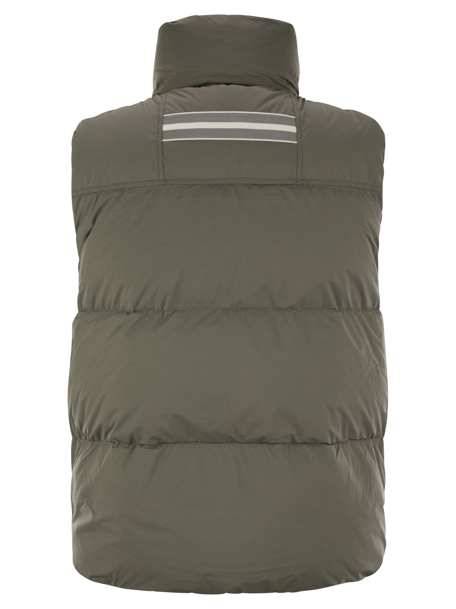 Shop Canada Goose Lawrence - Padded Gilet With White Logo In Sage