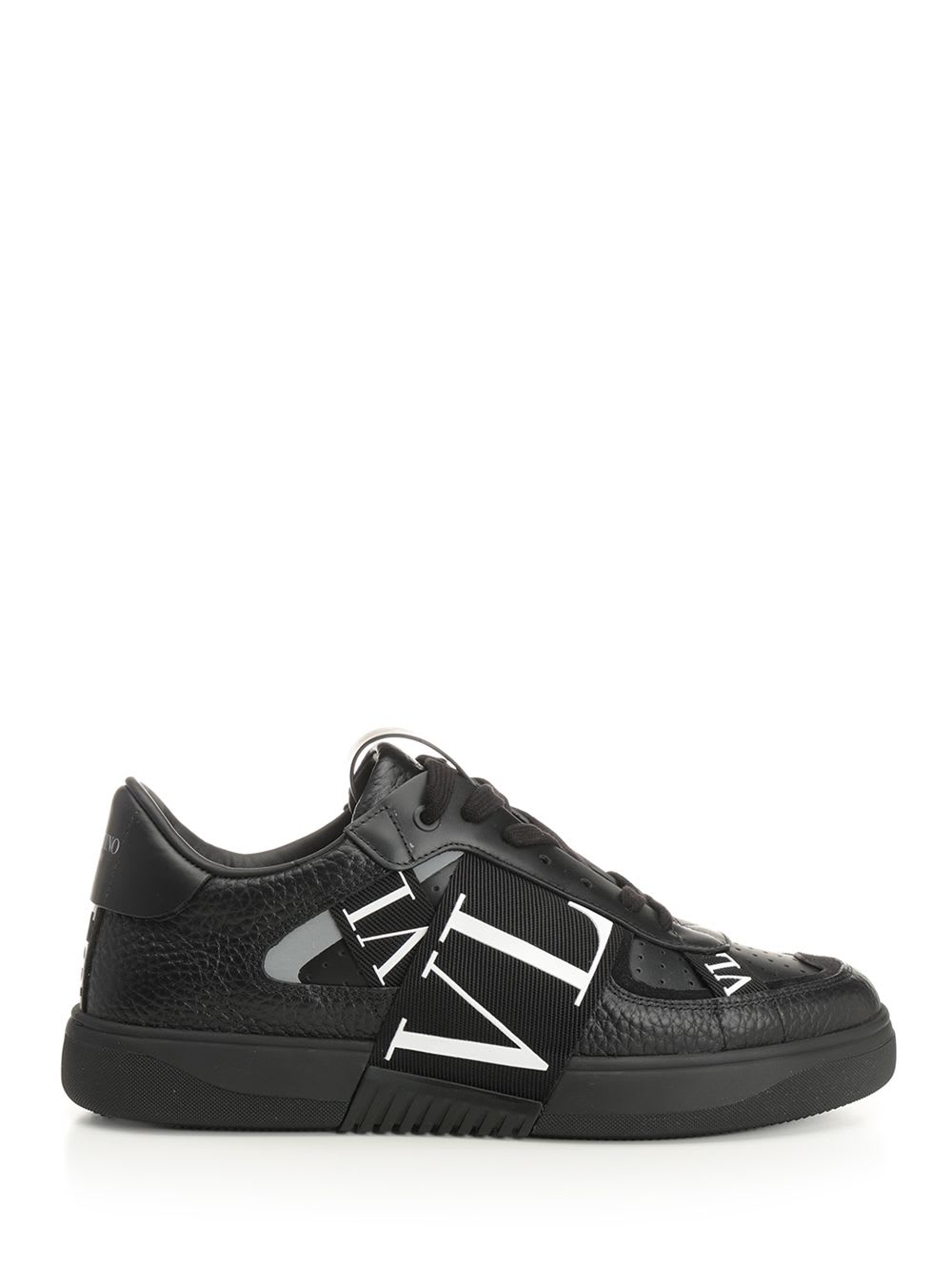 Valentino Leather Sneakers In Black