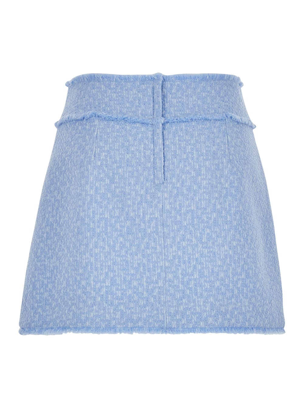 Shop Dolce & Gabbana Tweed Mini Skirt In Lillac Blue