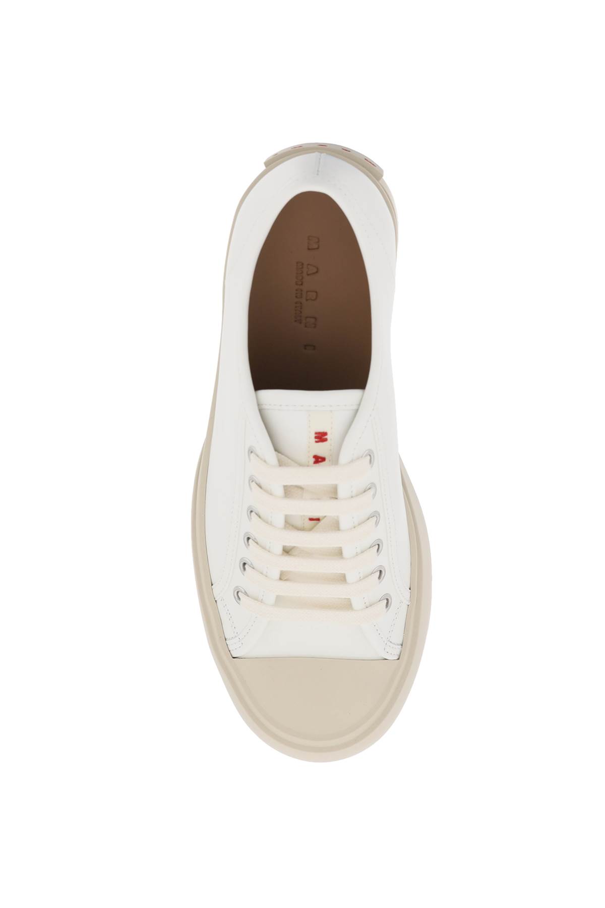 Shop Marni Leather Pablo Sneakers In Lily White (white)