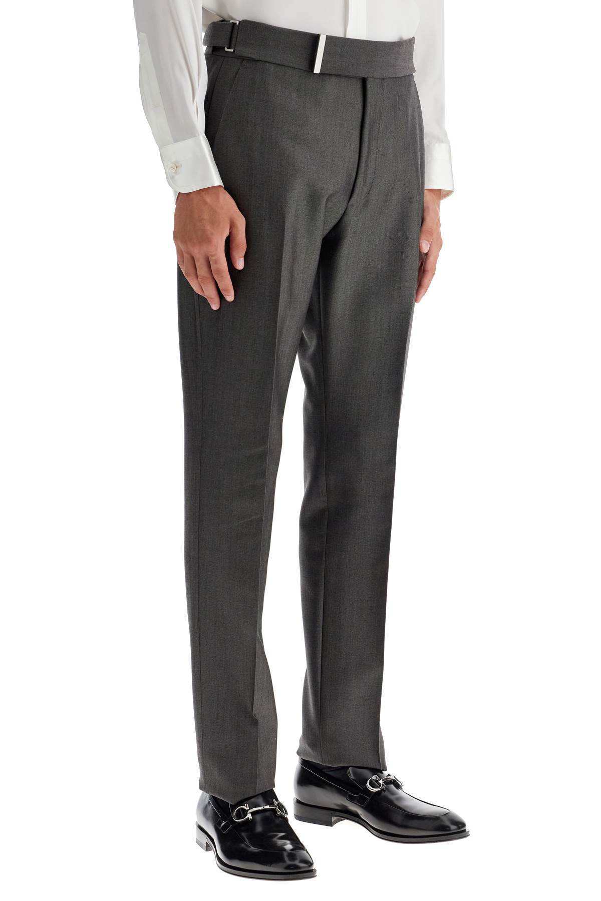 Shop Tom Ford Atticus Wool And Mohair Mikado Trousers In Grey (grey)