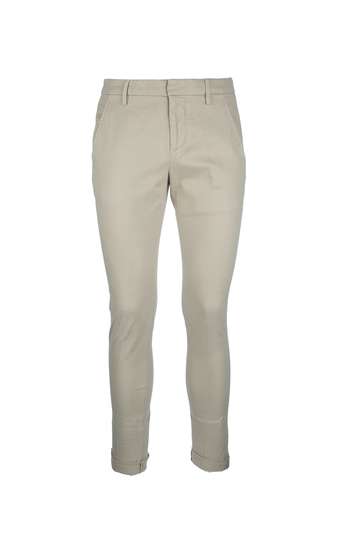 Dondup Trousers With Belt Loops And Pockets In Silver