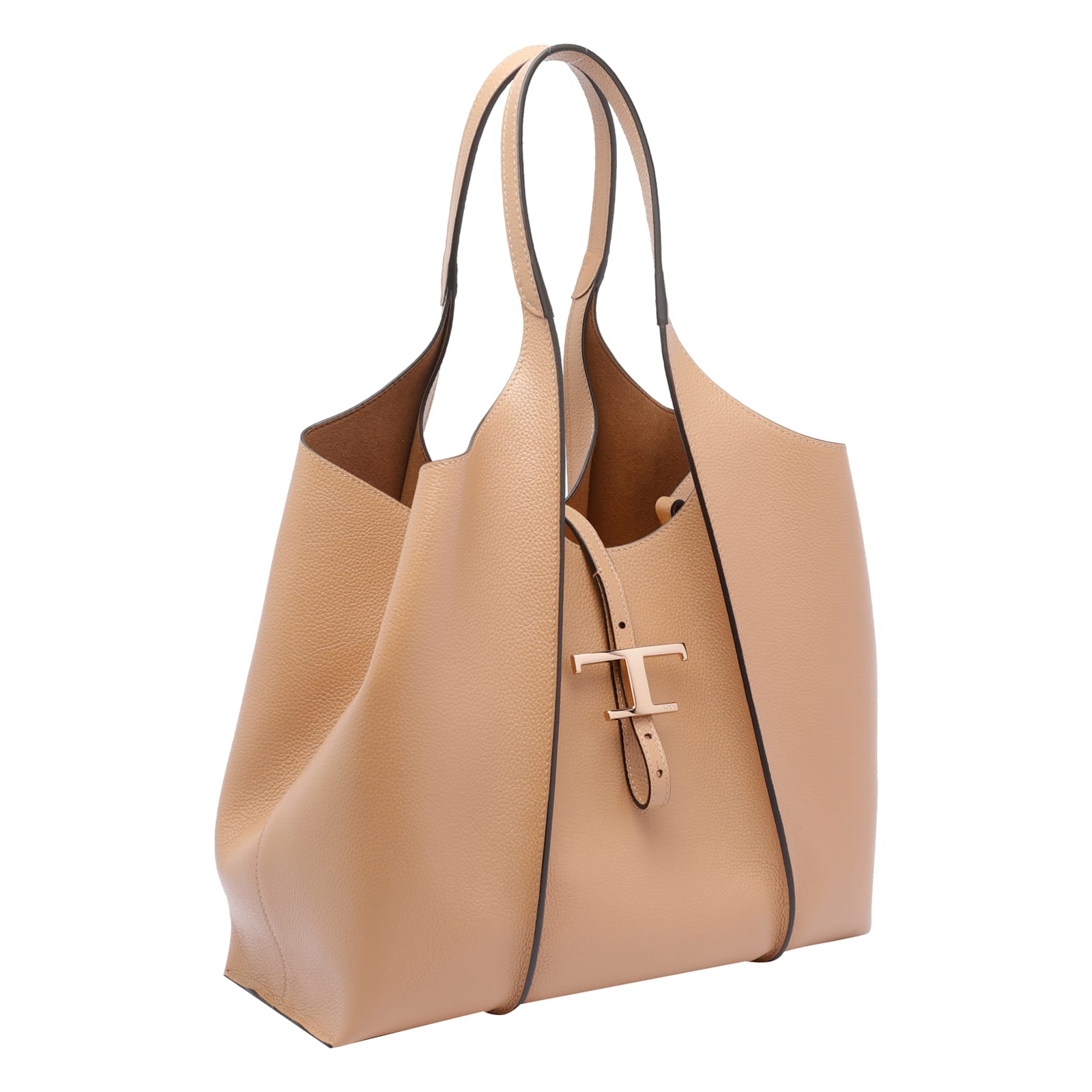 Tod's Trimmed Texture Tote Handles In Pink