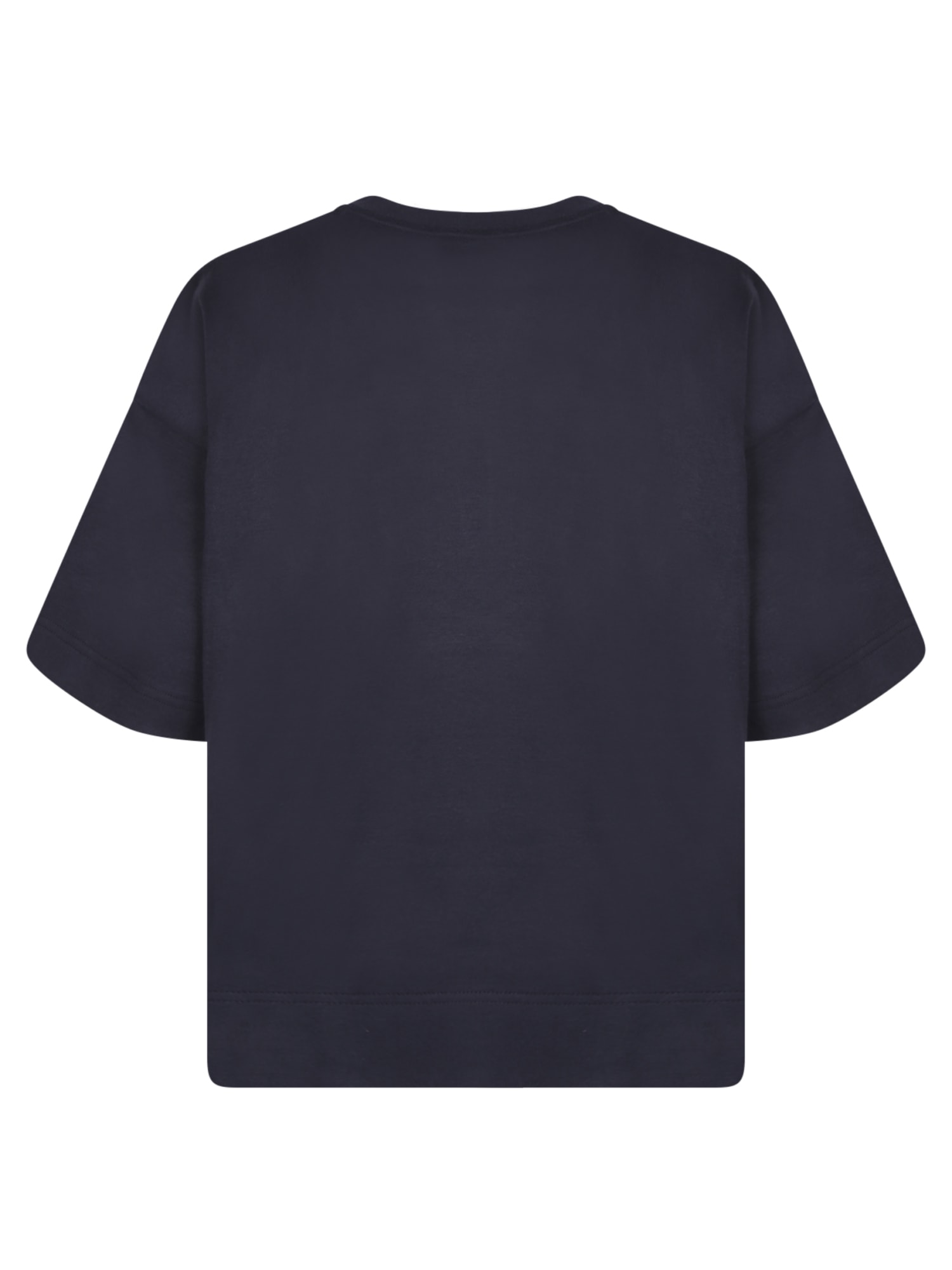 Shop Moncler Logo Blue Roundneck T-shirt