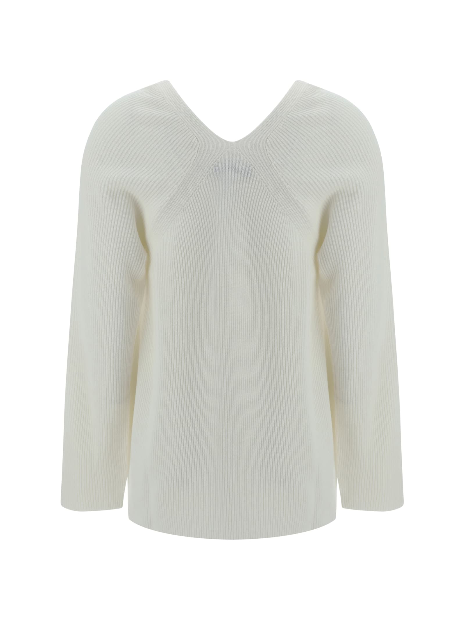 Fabiana Filippi V-neck Sweater In Bianco