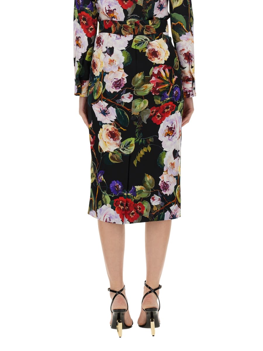 Shop Dolce & Gabbana Rose Garden Skirt In Multicolour