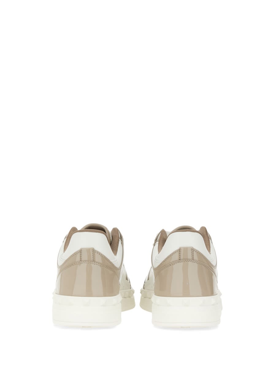 Valentino Freedots Leather Sneakers In White