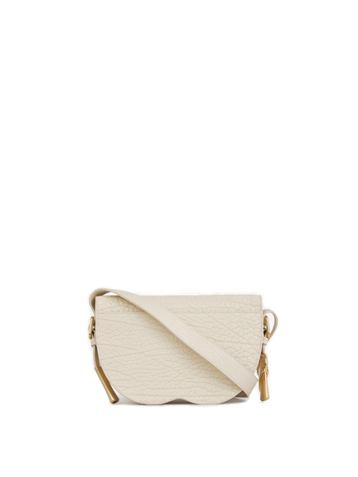 Shop Burberry Granulated Foldover-top Shoulder Bag