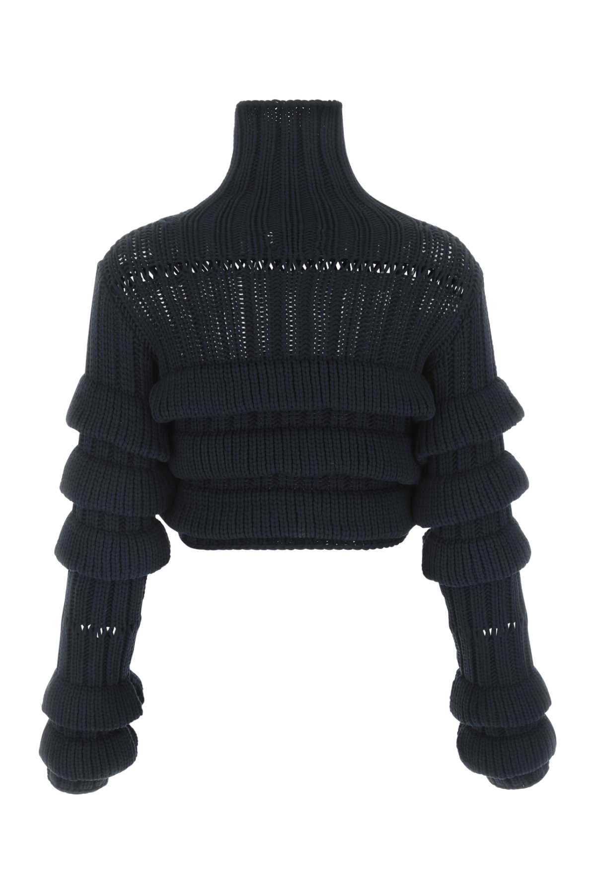 Shop Quira Dark Blue Viscose Blend Sweater In Q0069