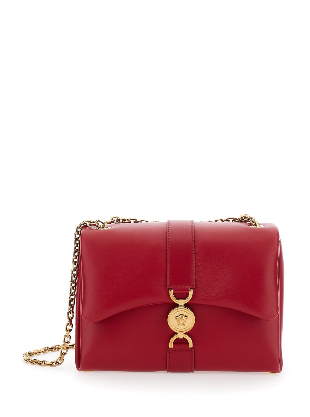 Shop Versace Kleio Red Crossbody Bag With Medusa 95 Detail In Pillow-like Leather Woman