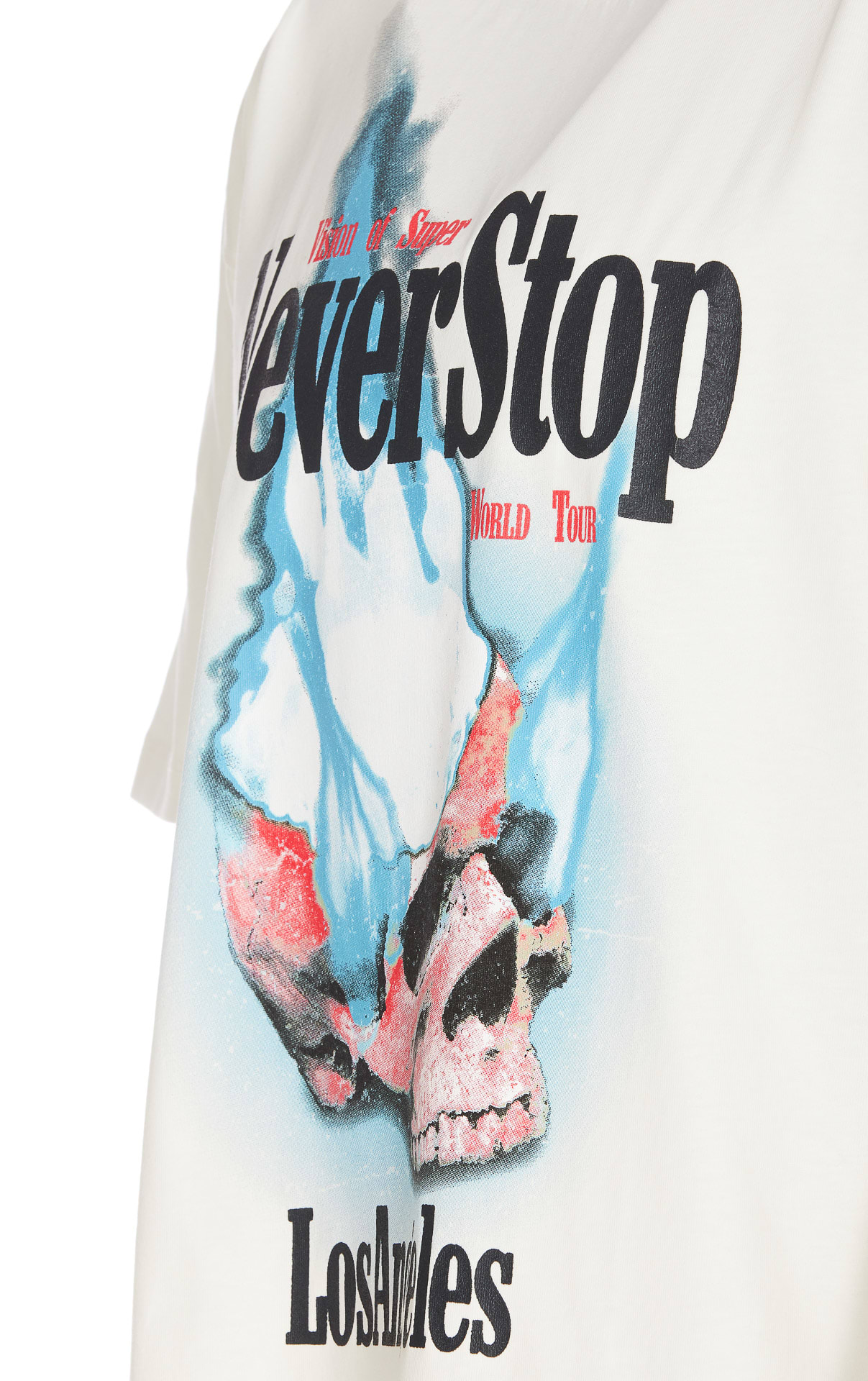 Shop Vision Of Super Never Stop Print T-shirt In White