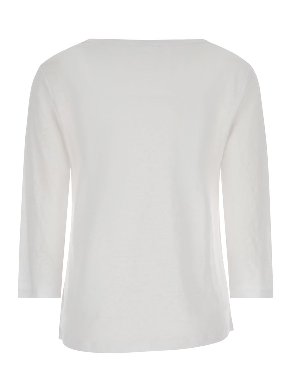 Shop Allude White Shirt With Boart Neckline In Linen Woman