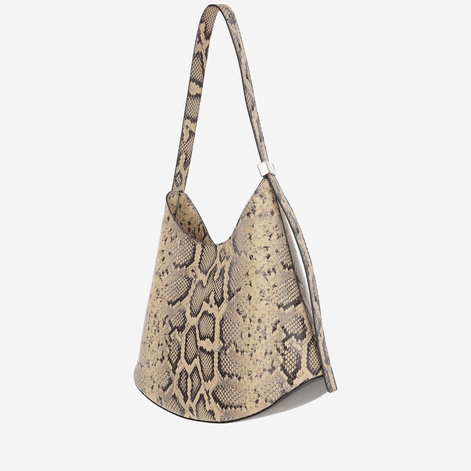 Jil Sander Python Print Leather Shoulder Bag In Red