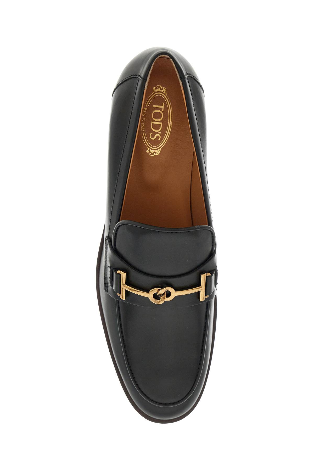 Shop Tod's Leather Loafers In Nero (black)