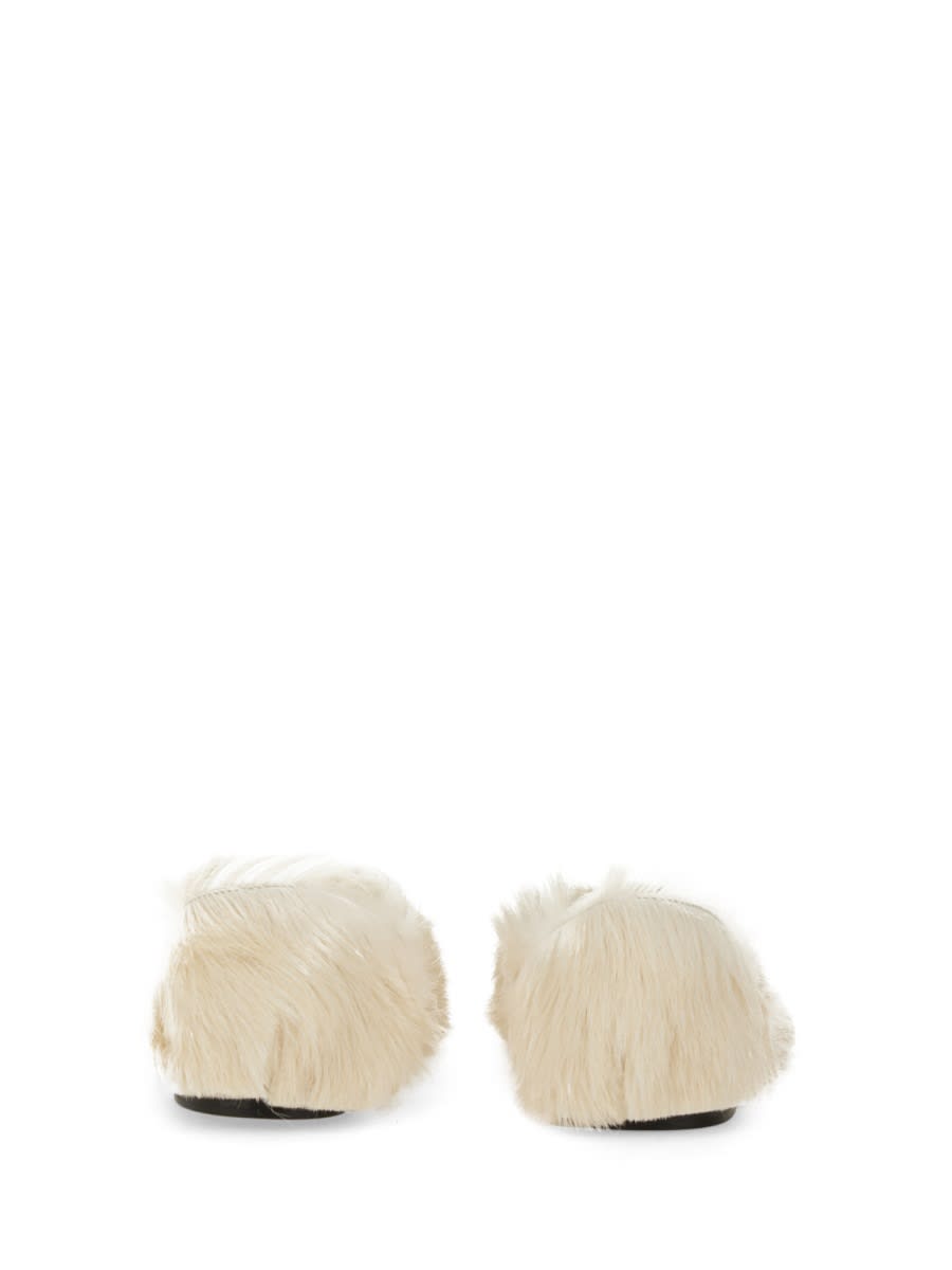 Shop Jil Sander Low Leather Slippers In Ivory