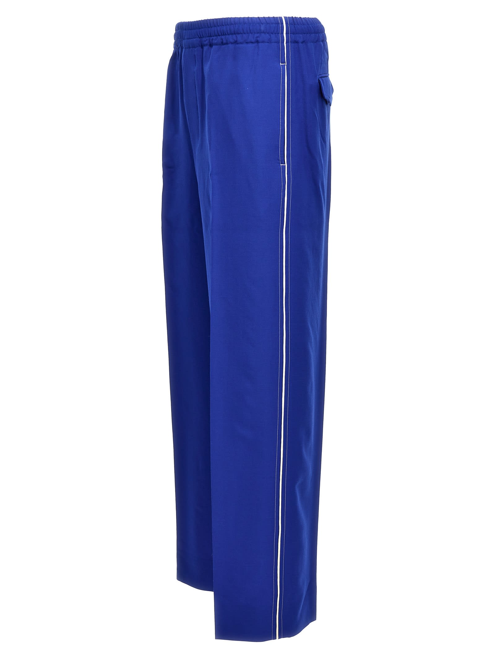 Shop Gucci Incrocio Gg Pants In Blue