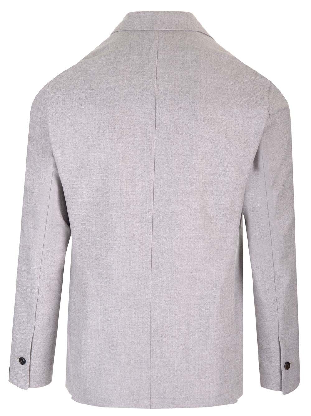 Shop Barba Napoli Easy Double Breasted Jacket In Grey