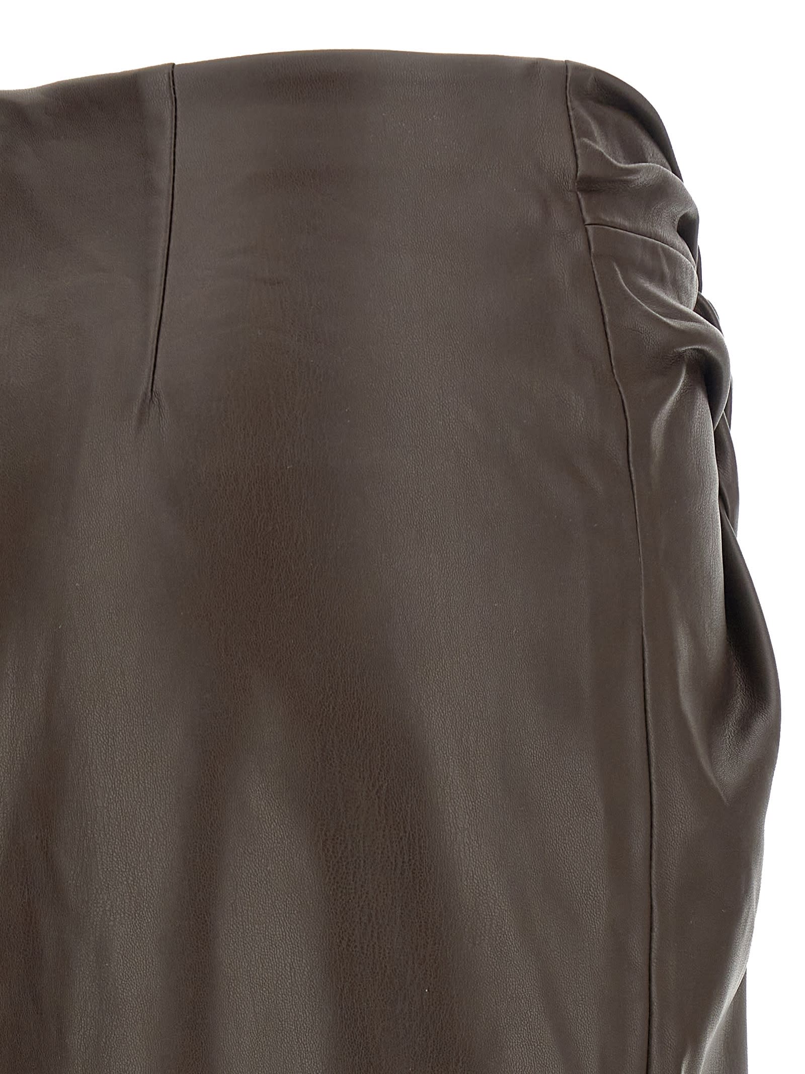 L'agence Lilou Midi Skirt In Brown