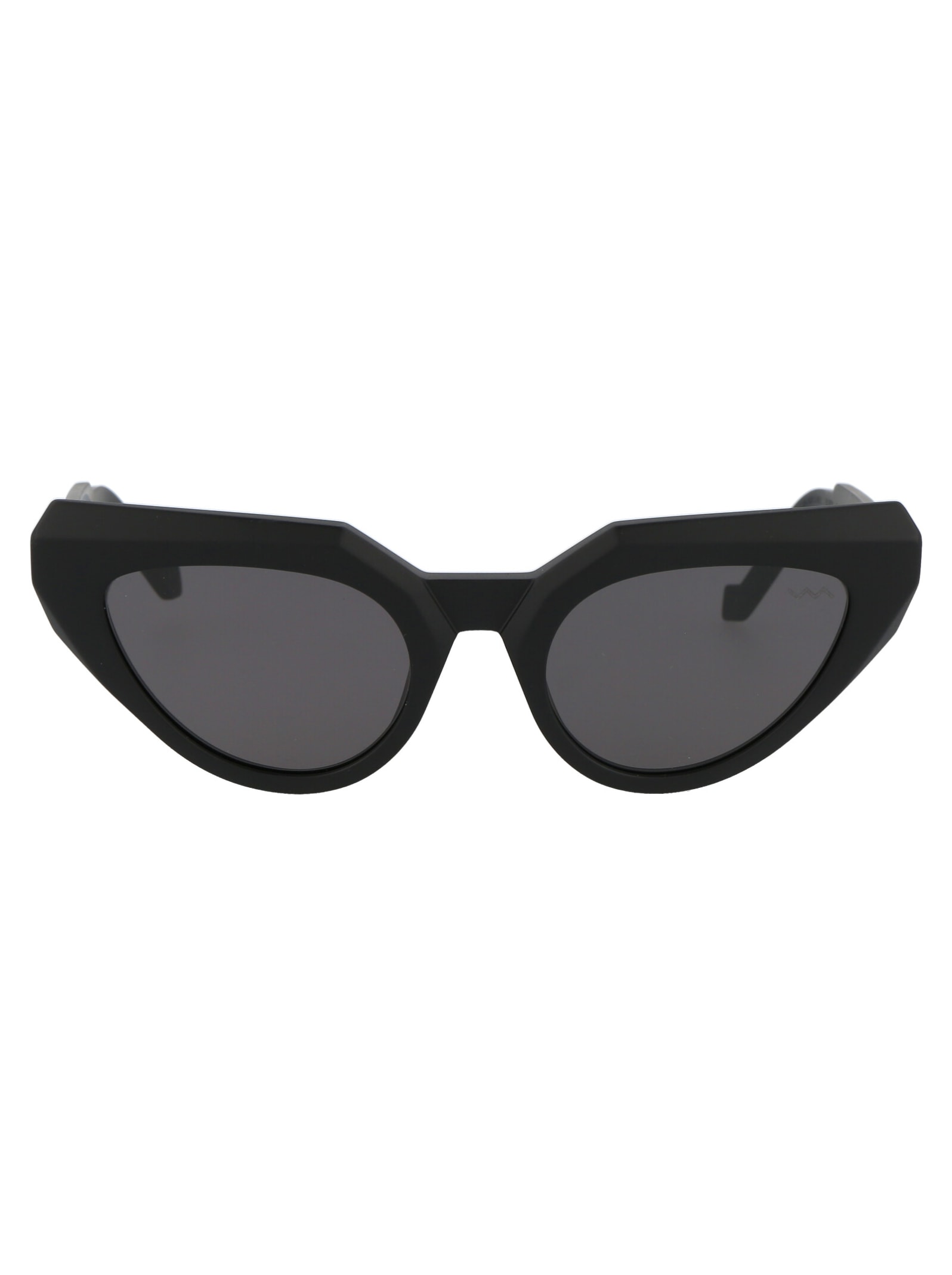 Shop Vava Bl0028 Sunglasses In Matte Black|silver Flex Hinges|black Lenses
