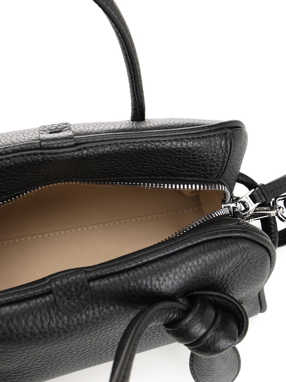 Jacquemus Le Petit Turismo Grain Leather Bag In Black