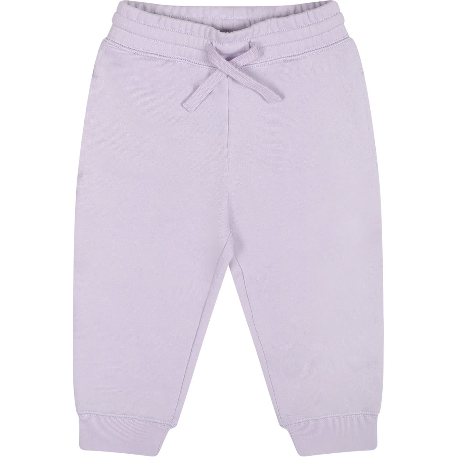 Stella Mccartney Kids' Purple Trousers For Baby Girl With Logo In Violet