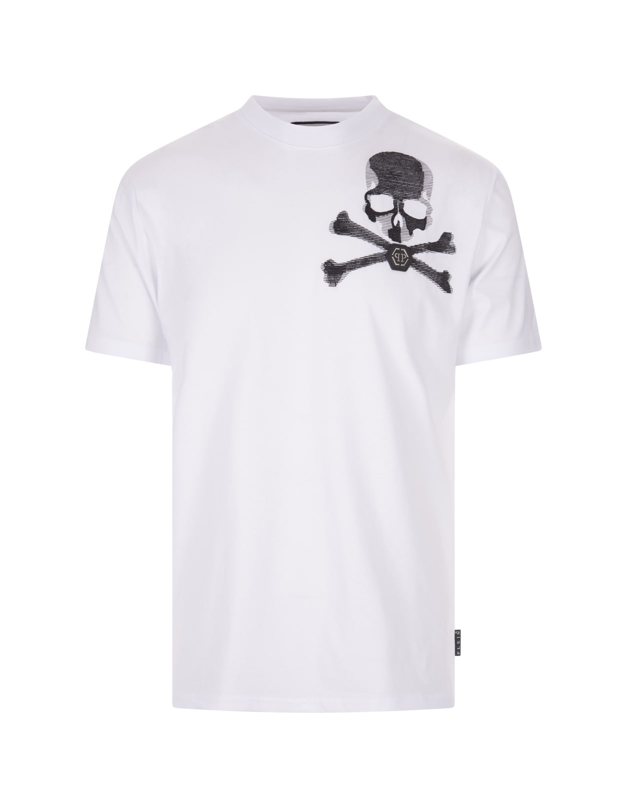 Shop Philipp Plein Skull&bones T-shirt In White In Bianco
