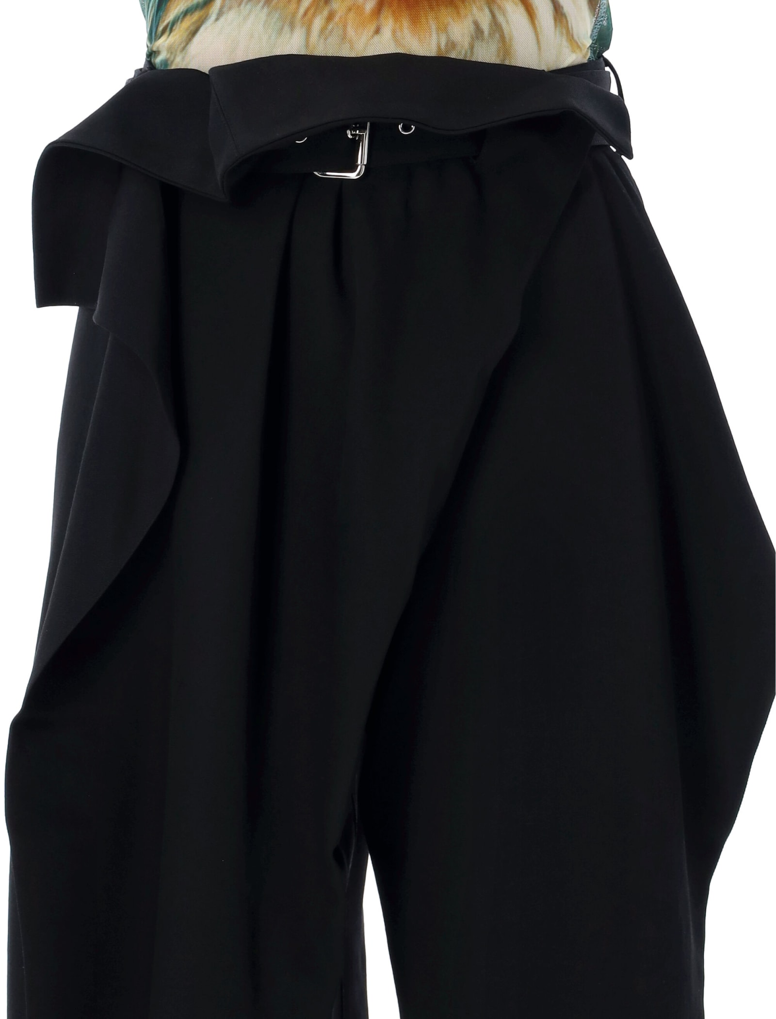 Shop Jw Anderson Fold Over Pant In Black