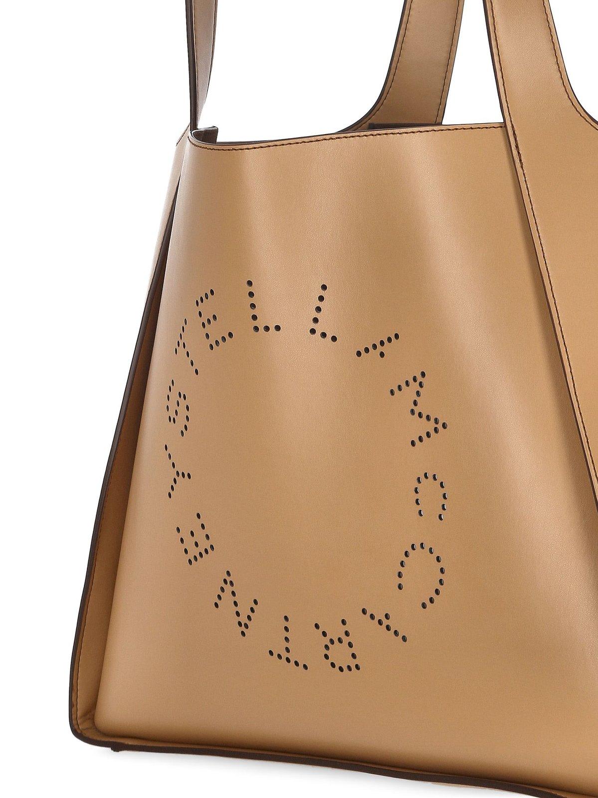 Stella Mccartney Logo Large Tote Bag In Fawn