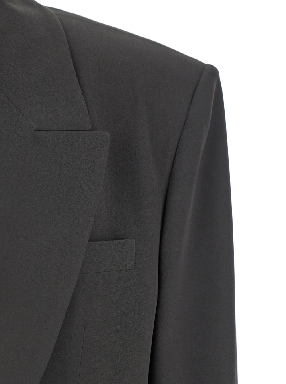 Saint Laurent Veste Tailleur Hyper Crepe Mousse De Soie In Grey
