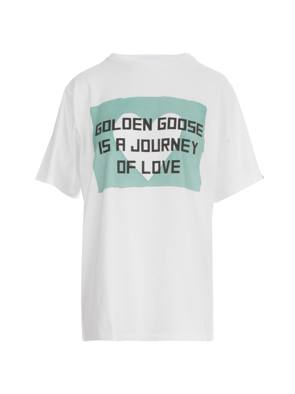 Golden Goose T-shirt Aira Boyfriend S/s Journey Of Love On Heart/digital