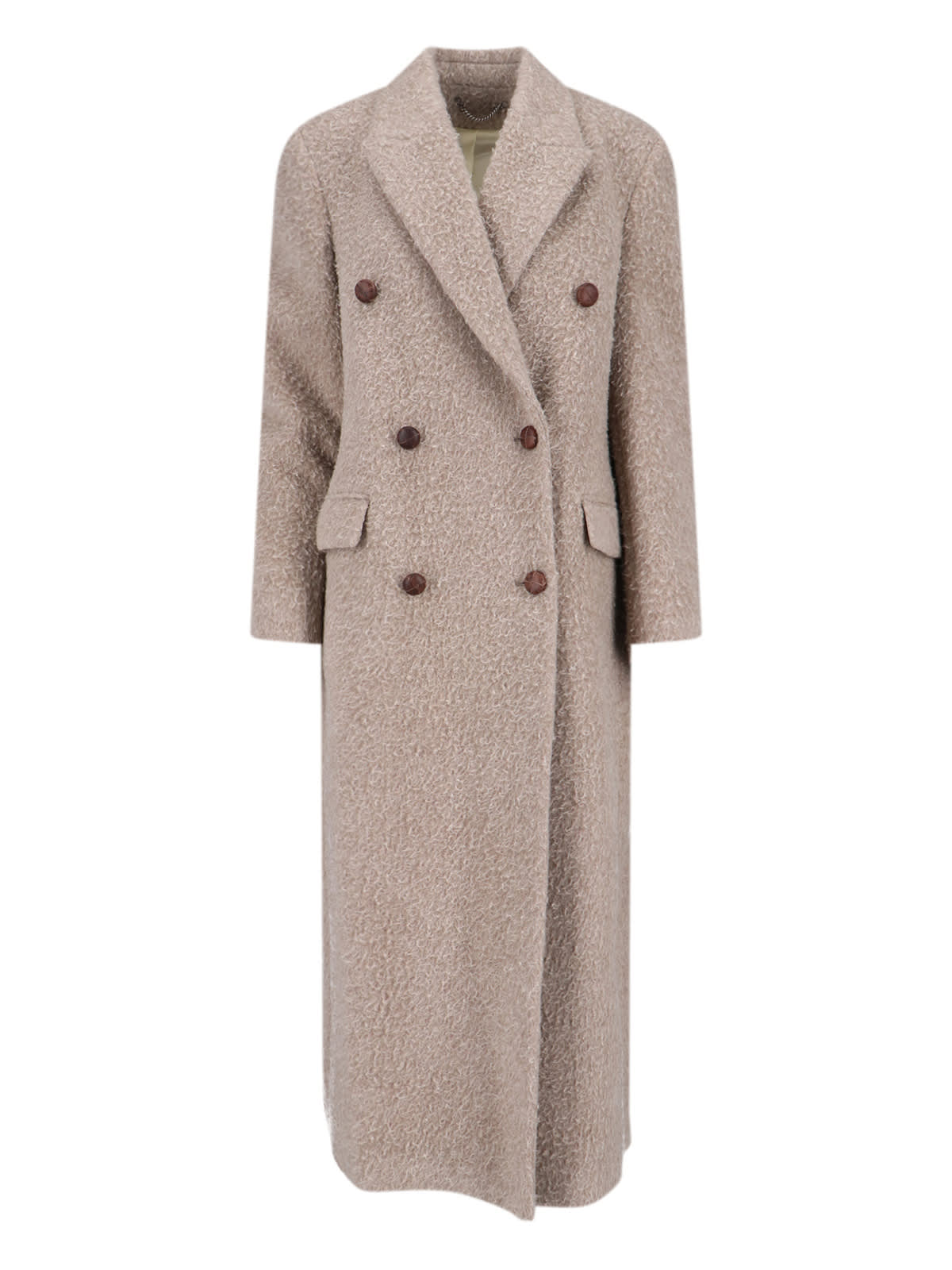 Golden Goose Double-breasted Coat In Brown