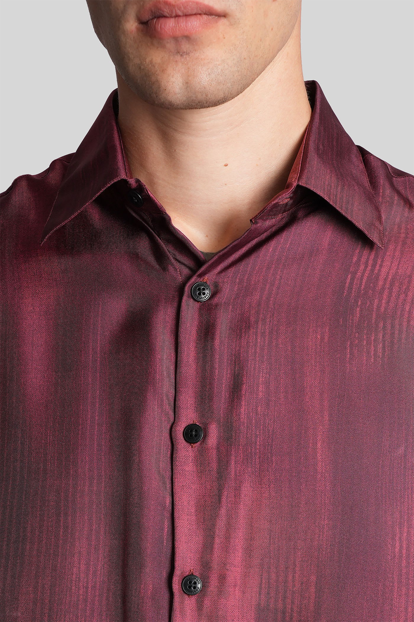 Costumein Valentino Shirt In Bordeaux Silk In Burgundy