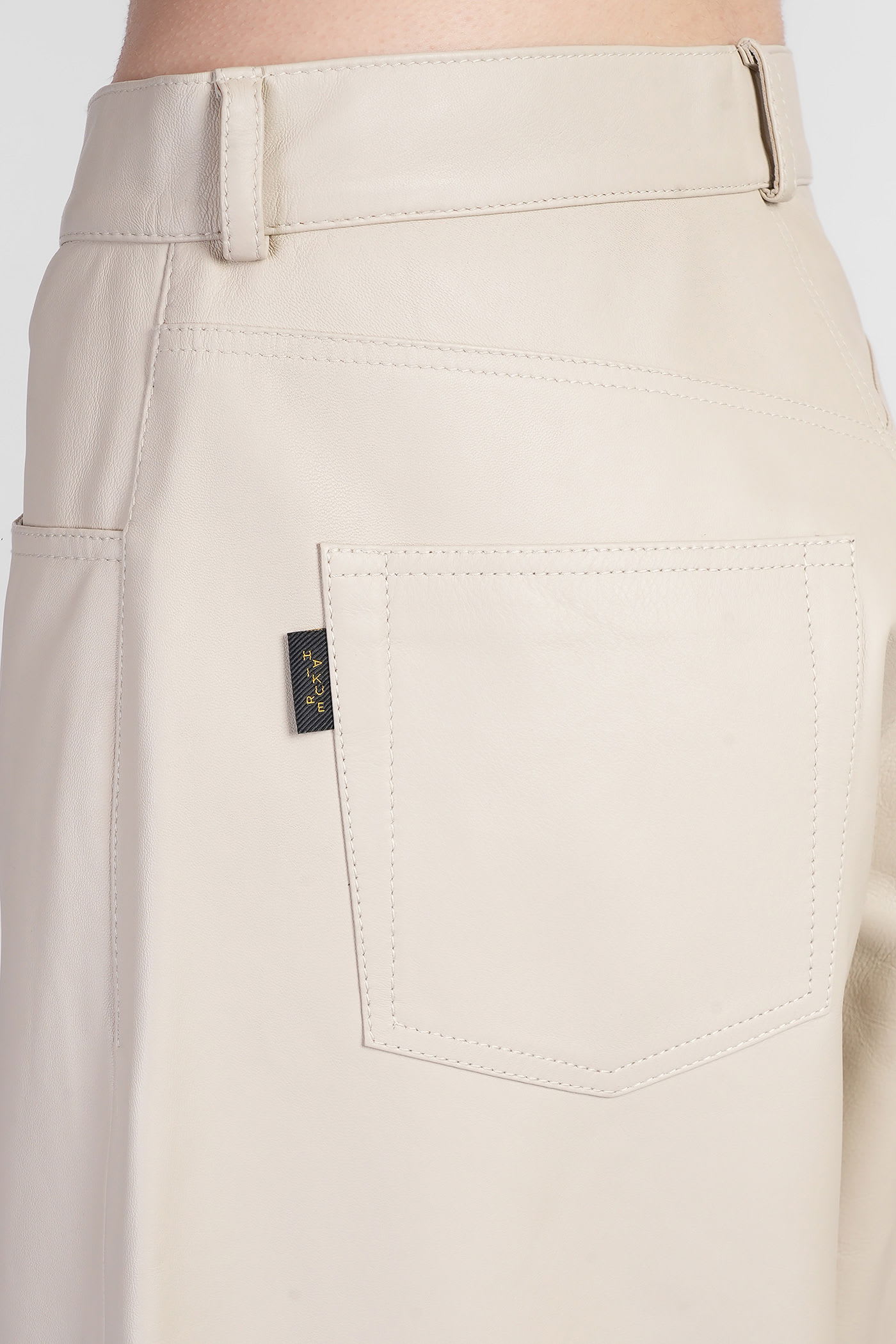 Haikure Bethany Pants In Beige Leather In Neutral