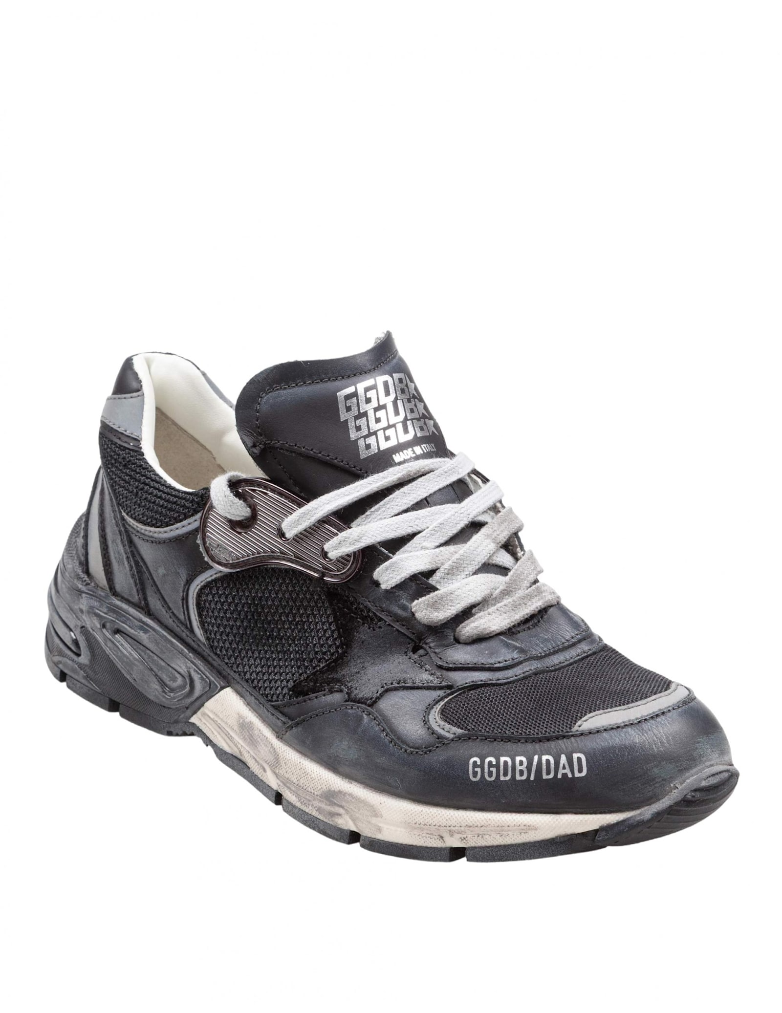 Golden Goose Black Leather And Mesh Running Dad Sneakers In Multi