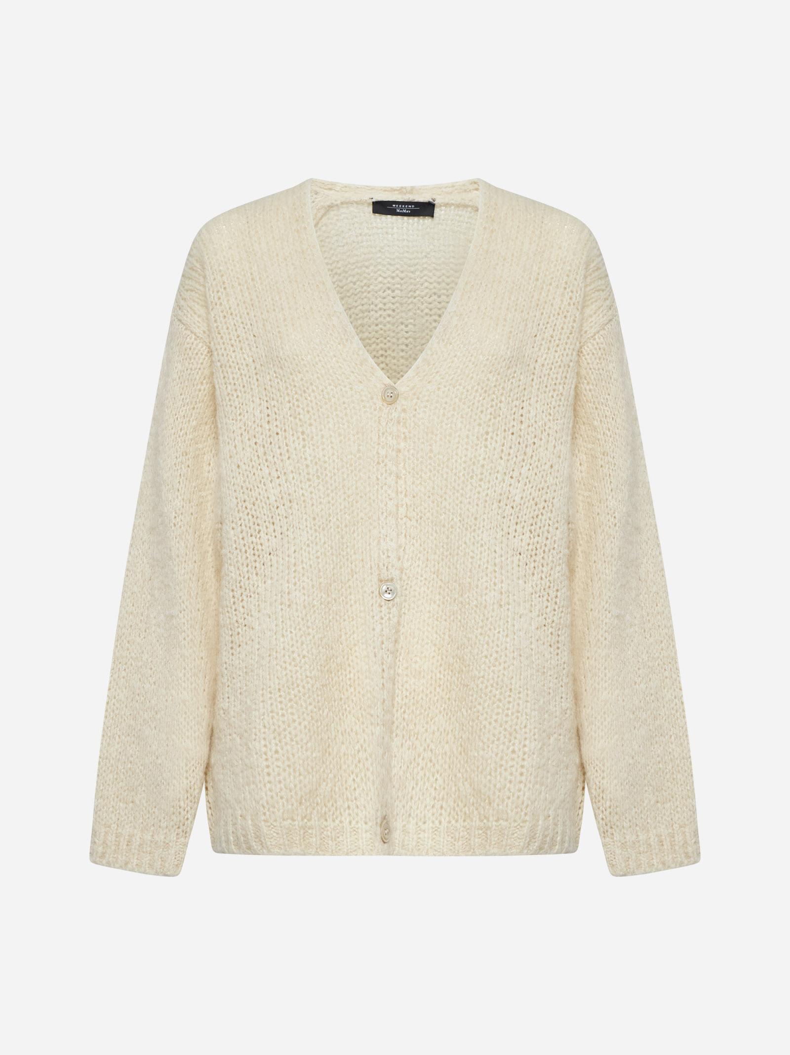 Shop Weekend Max Mara Arduino Alpaca-blend Cardigan In Avorio