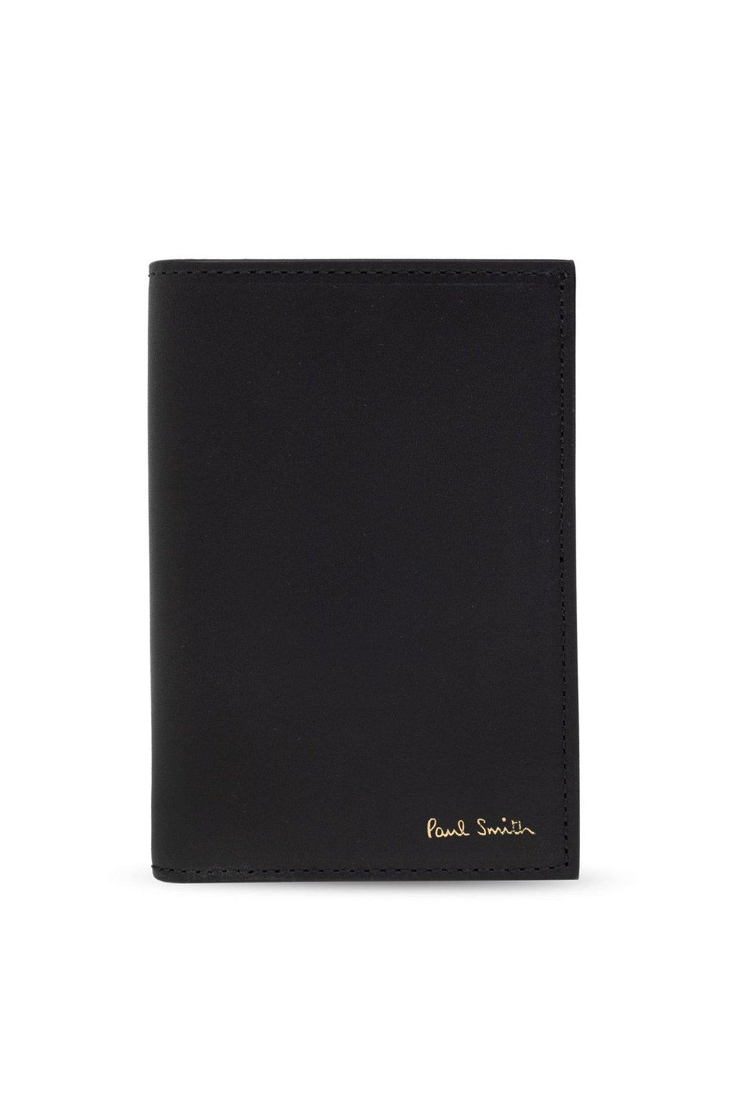 Paul Smith Black Signature Stripe Interior Leather Passport Holder In Black