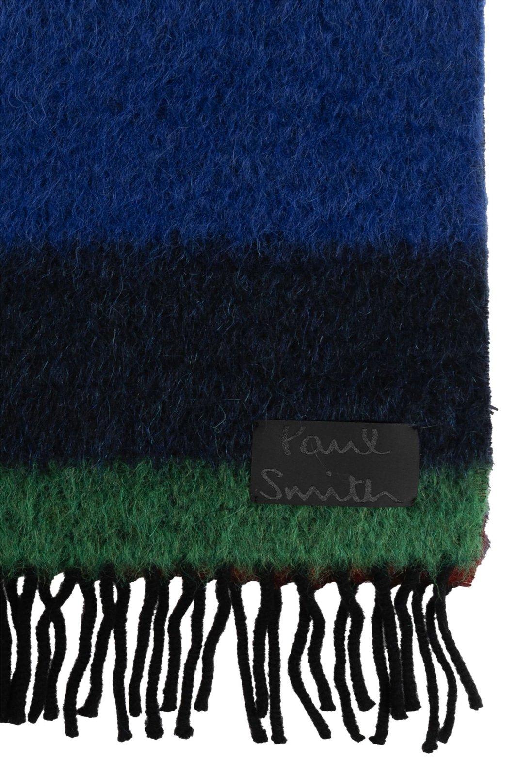 Shop Paul Smith Striped Scarf In Blue