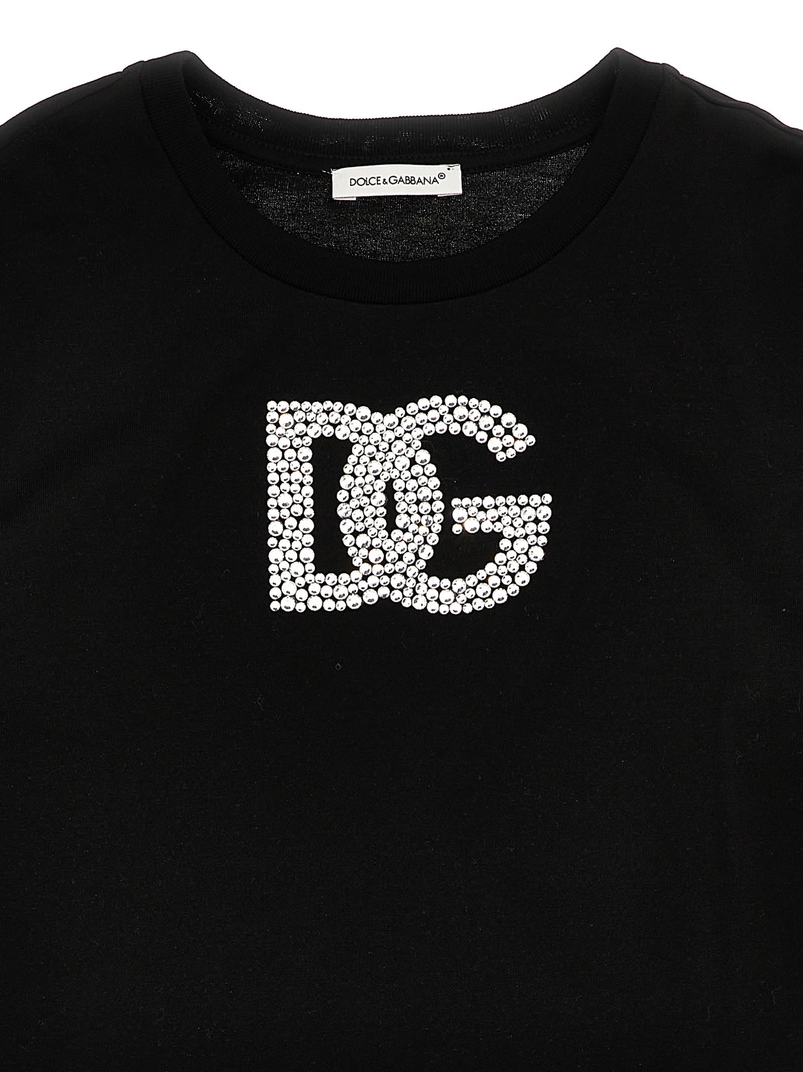 Shop Dolce & Gabbana Rhinestone Logo T-shirt