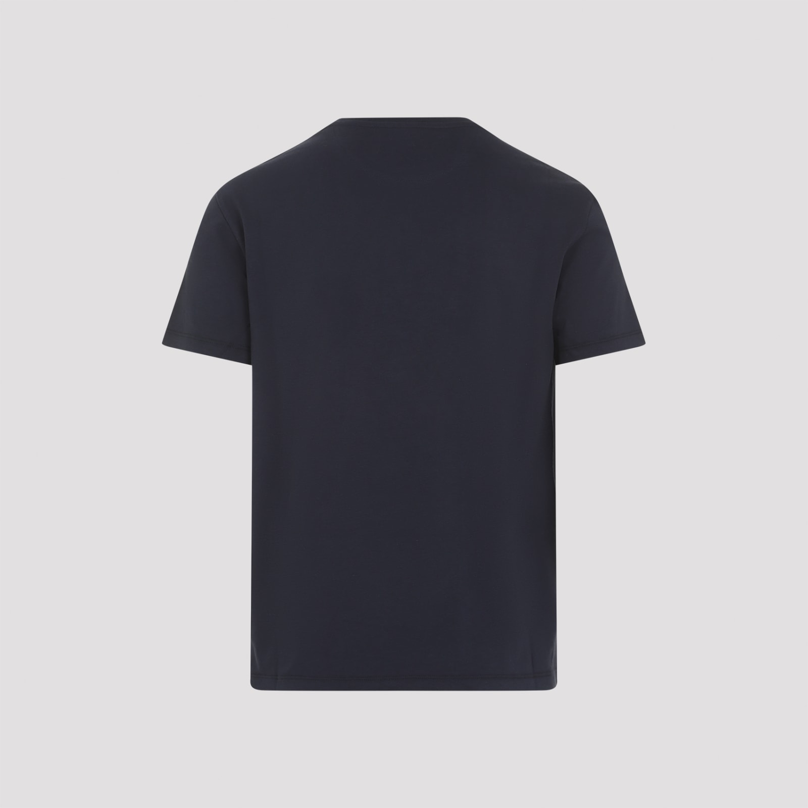 Shop Valentino V Logo Cotton T-shirt In Navy