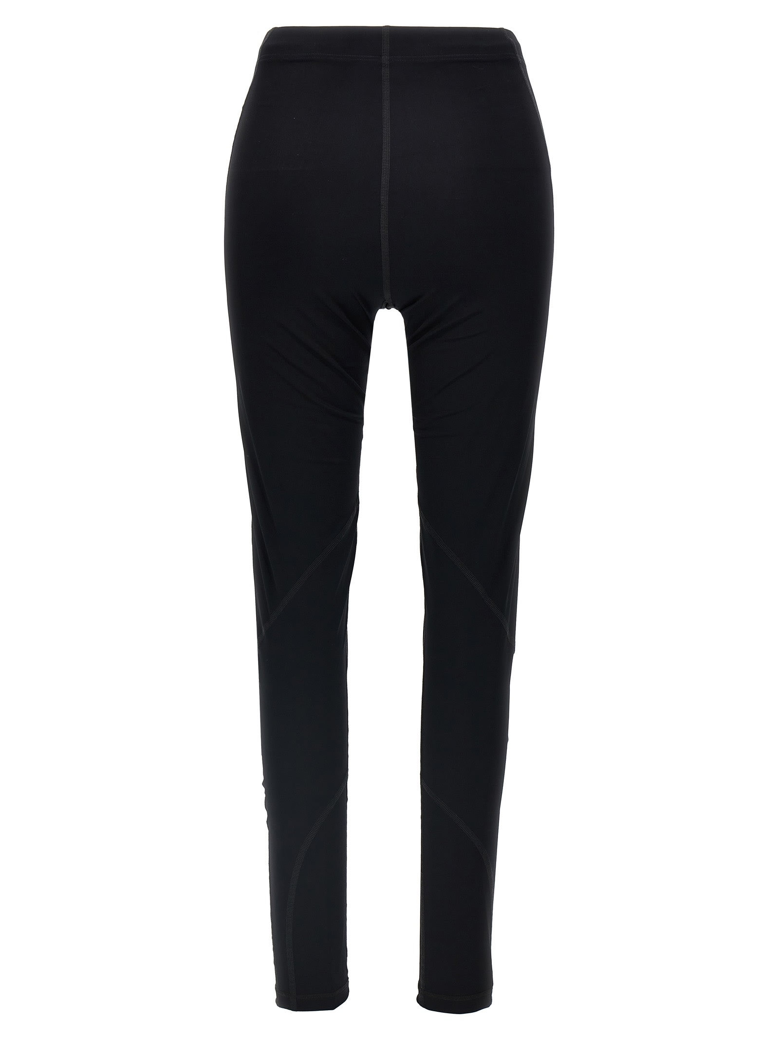 Jil Sander Black Leggings With Printed Waistband In Black