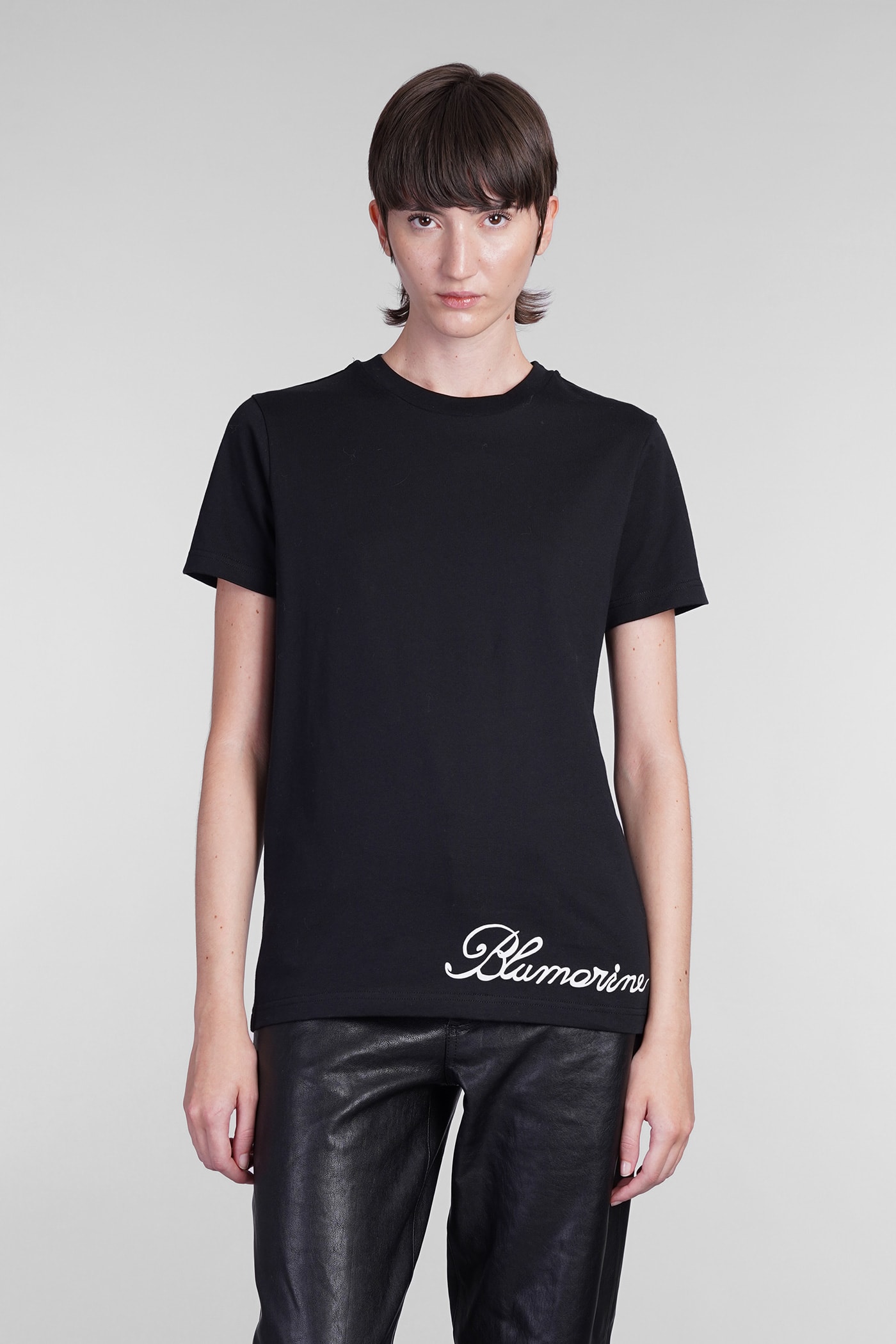 Shop Blumarine T-shirt In Black Cotton