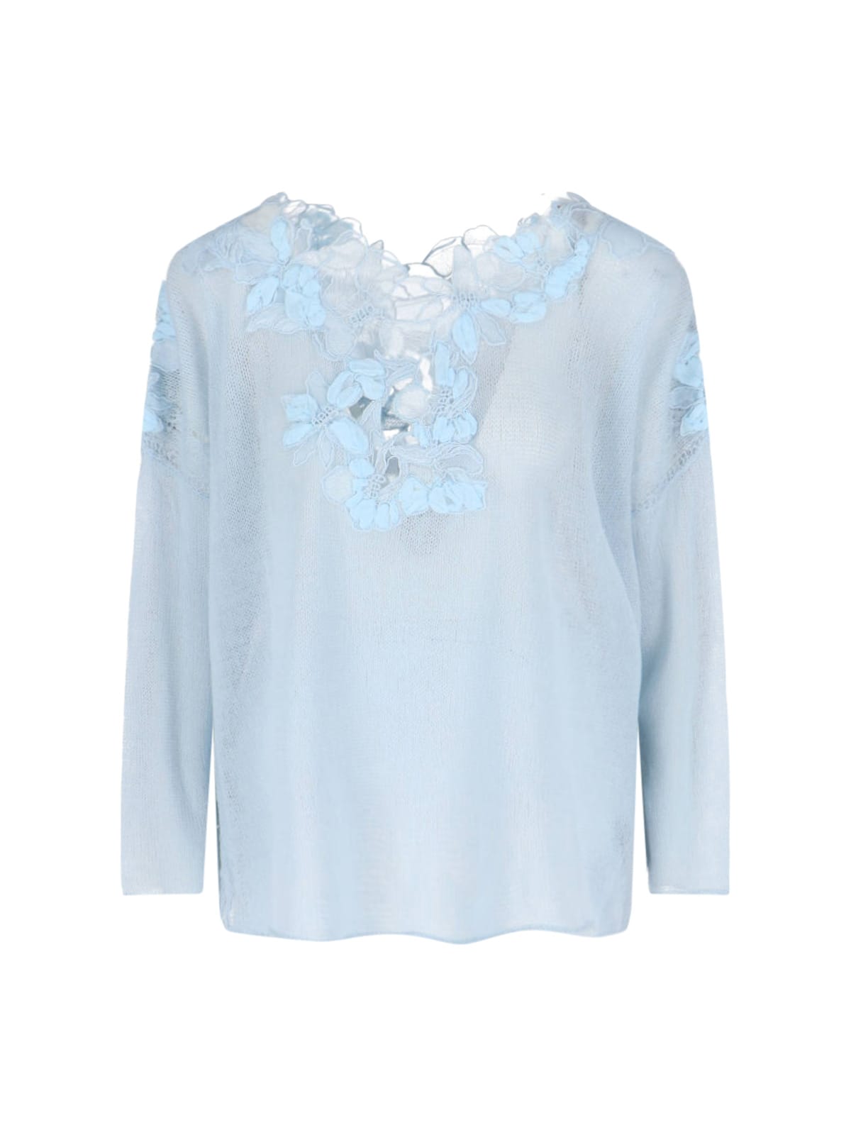 Top With Floral Appliqués