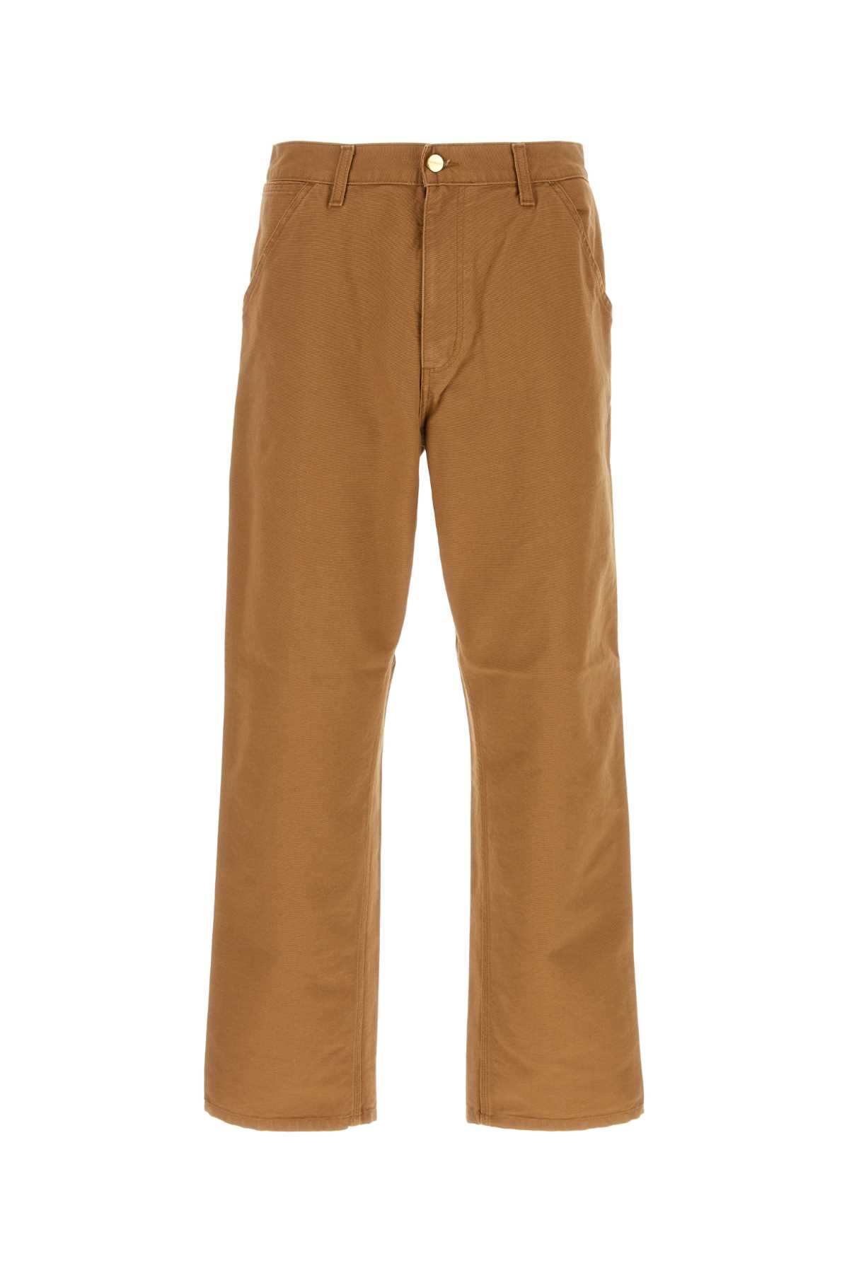 Brown Cotton Single Knee Pant