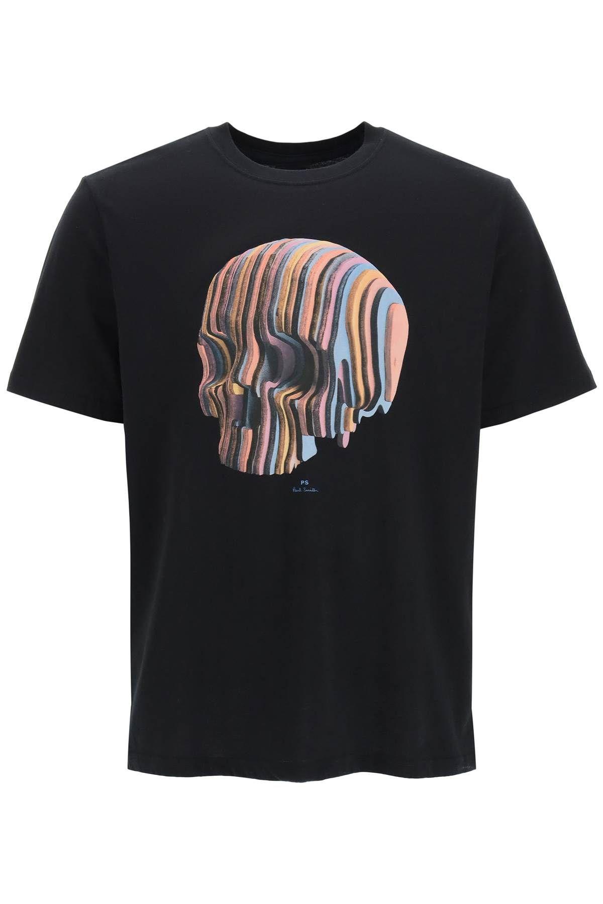 Paul Smith wooden Stripe Skull Print T-shirt
