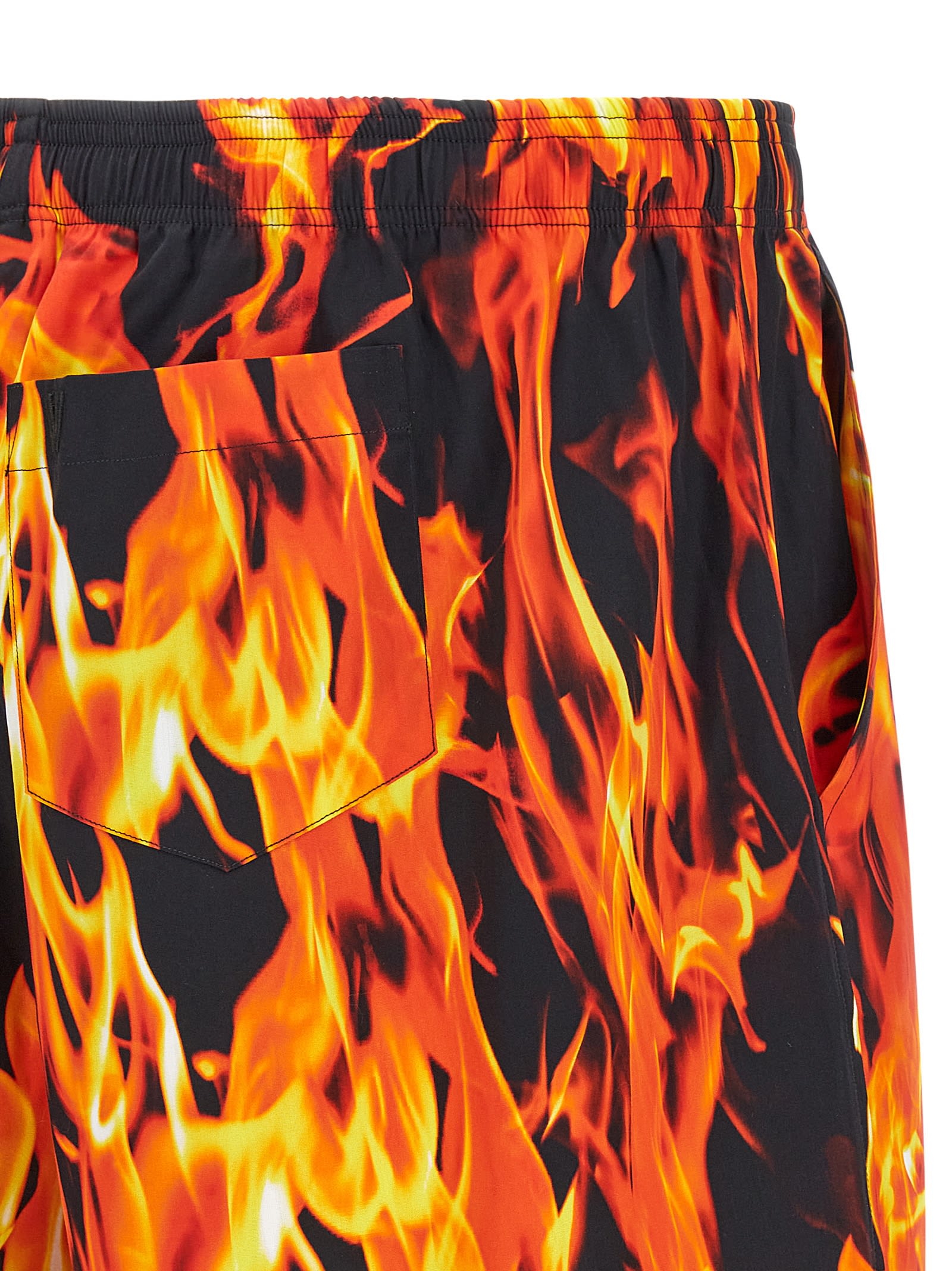 Vetements Multicolor Black & Orange Fire Bermuda Shorts In Multicolor