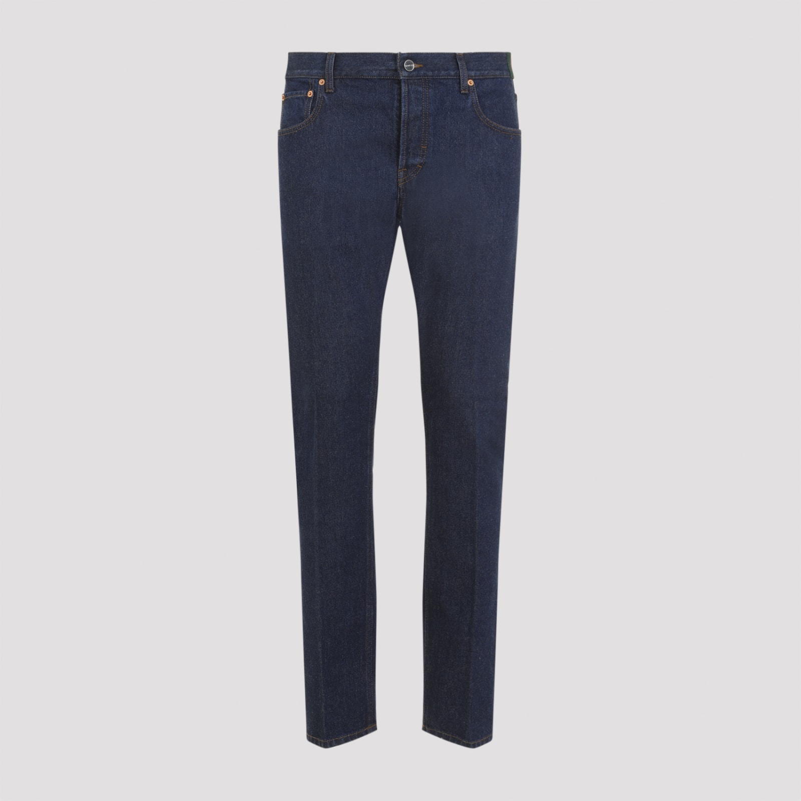 Shop Gucci New Tapered Jeans In Dark Blue Mix