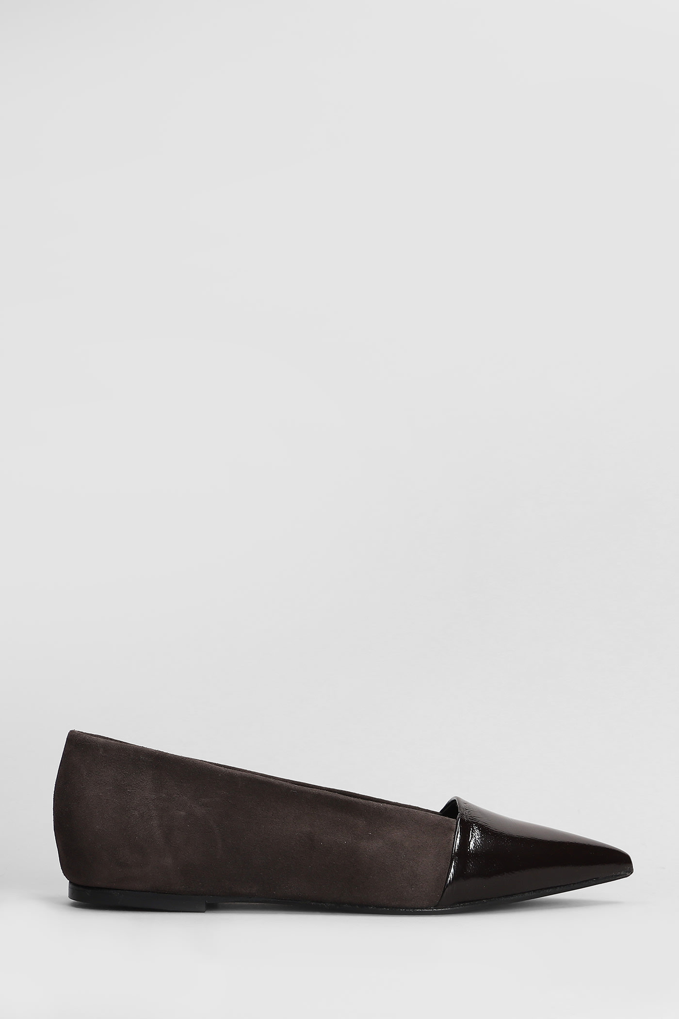 Ballet Flats In Dark Brown Suede